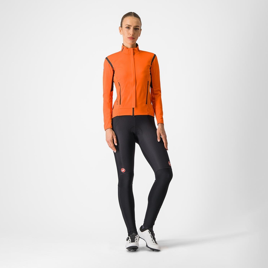 Castelli PERFETTO RoS 2 W Women Jackets Red Orange / Black | QVTF46920