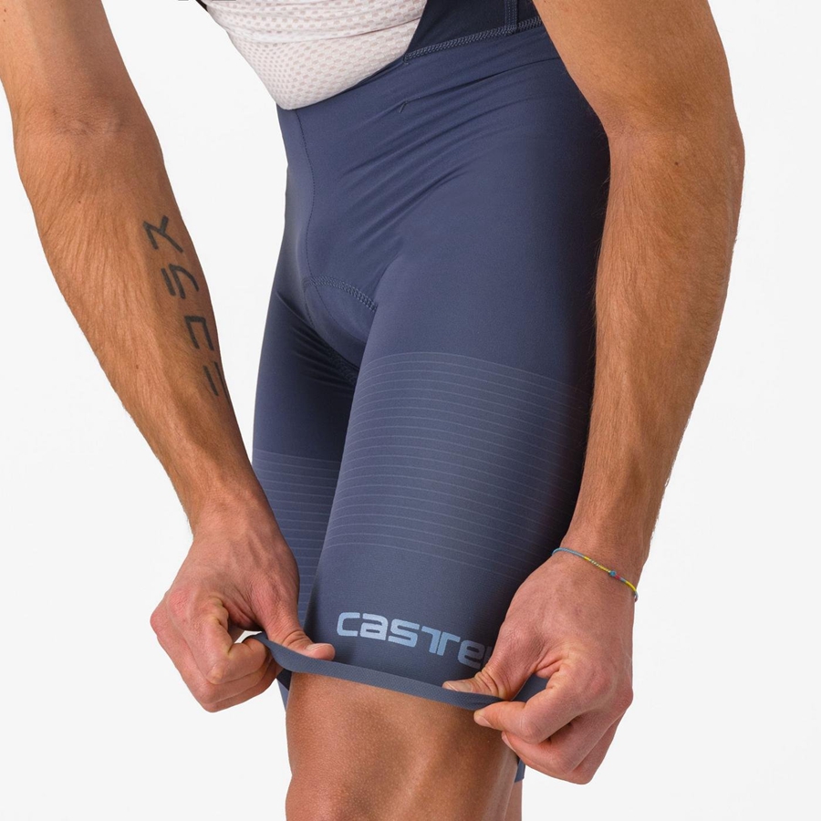 Castelli PREMIO Men Bib Shorts Blue / Grey Blue | OPHD42689