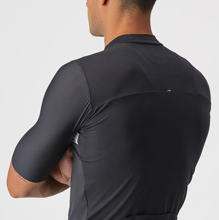 Castelli PROLOGO 7 Men Jersey Black / Silver Grey / White | CUTR31297