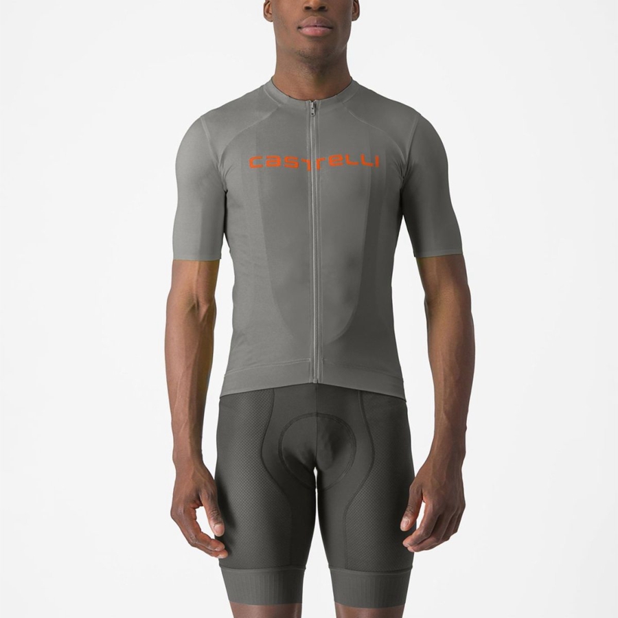 Castelli PROLOGO LITE Men Jersey Grey / Orange | RHQI36098