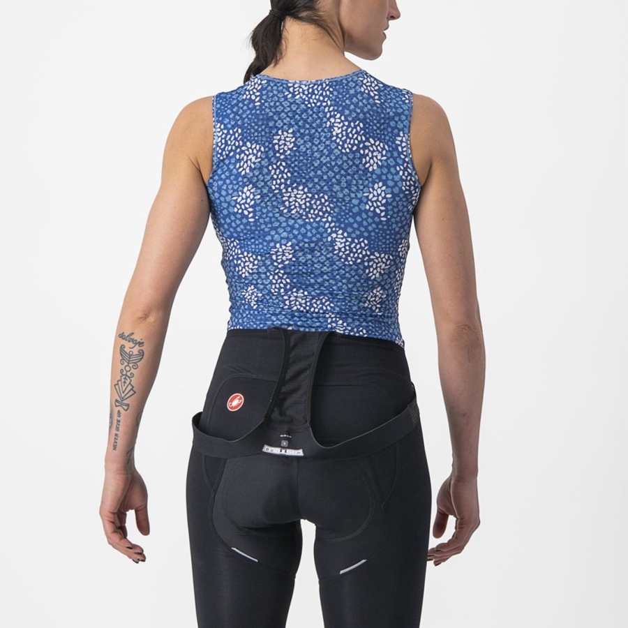 Castelli PRO MESH 4 W SLEEVELESS Women Base Layer Blue | DQRE35246