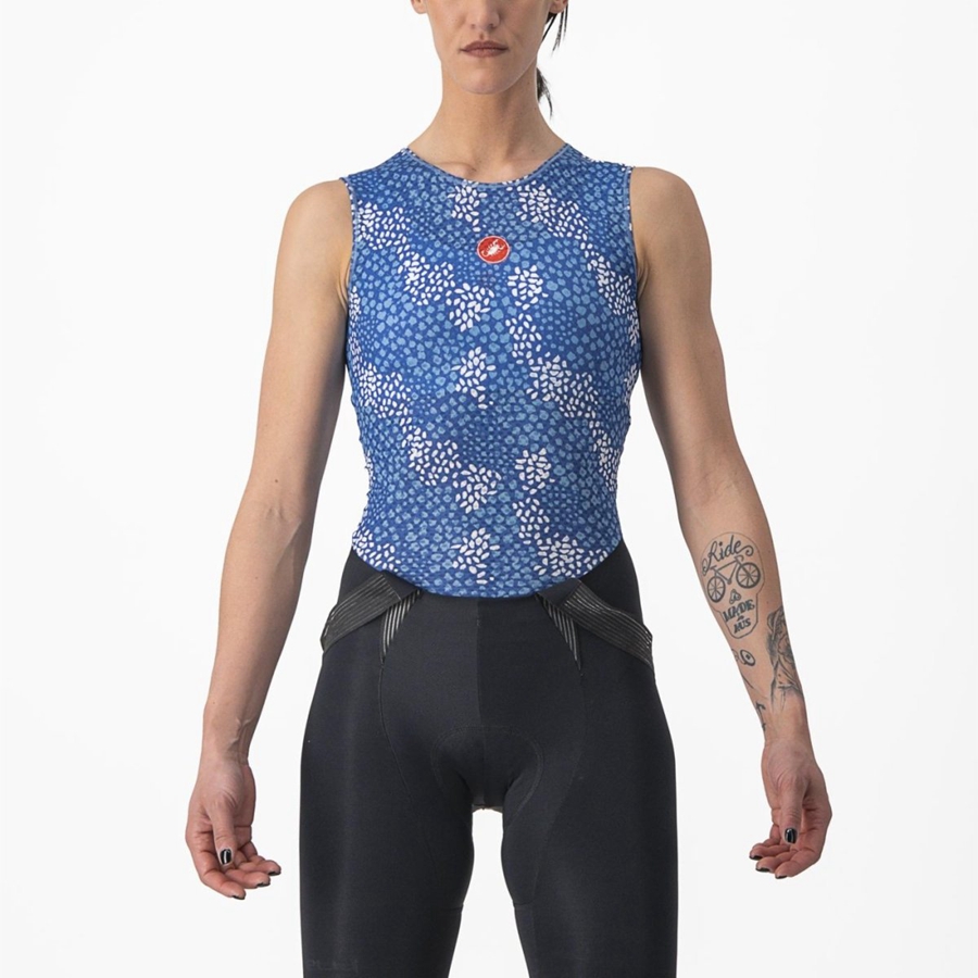 Castelli PRO MESH 4 W SLEEVELESS Women Base Layer Blue | DQRE35246