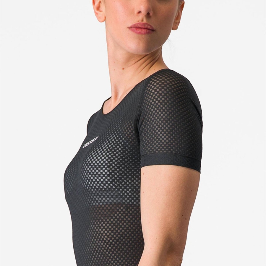 Castelli PRO MESH W SHORT SLEEVE Women Base Layer Black | MYZN78264