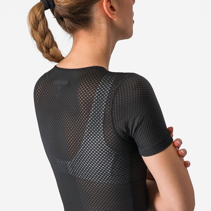 Castelli PRO MESH W SHORT SLEEVE Women Base Layer Black | MYZN78264