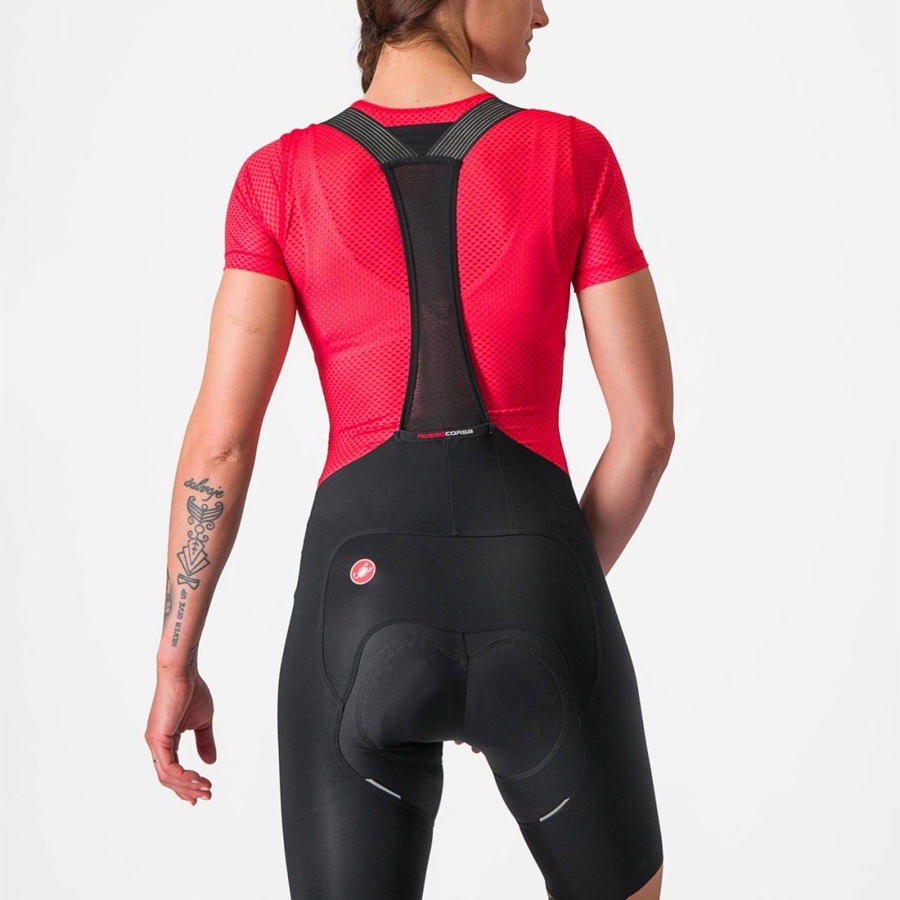 Castelli PRO MESH W SHORT SLEEVE Women Base Layer Red | RGJZ14392