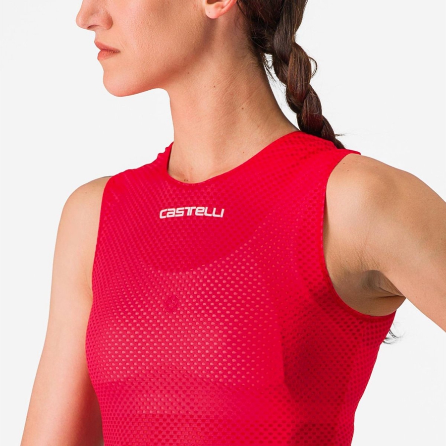 Castelli PRO MESH W SLEEVELESS Women Base Layer Red | ANRJ70824