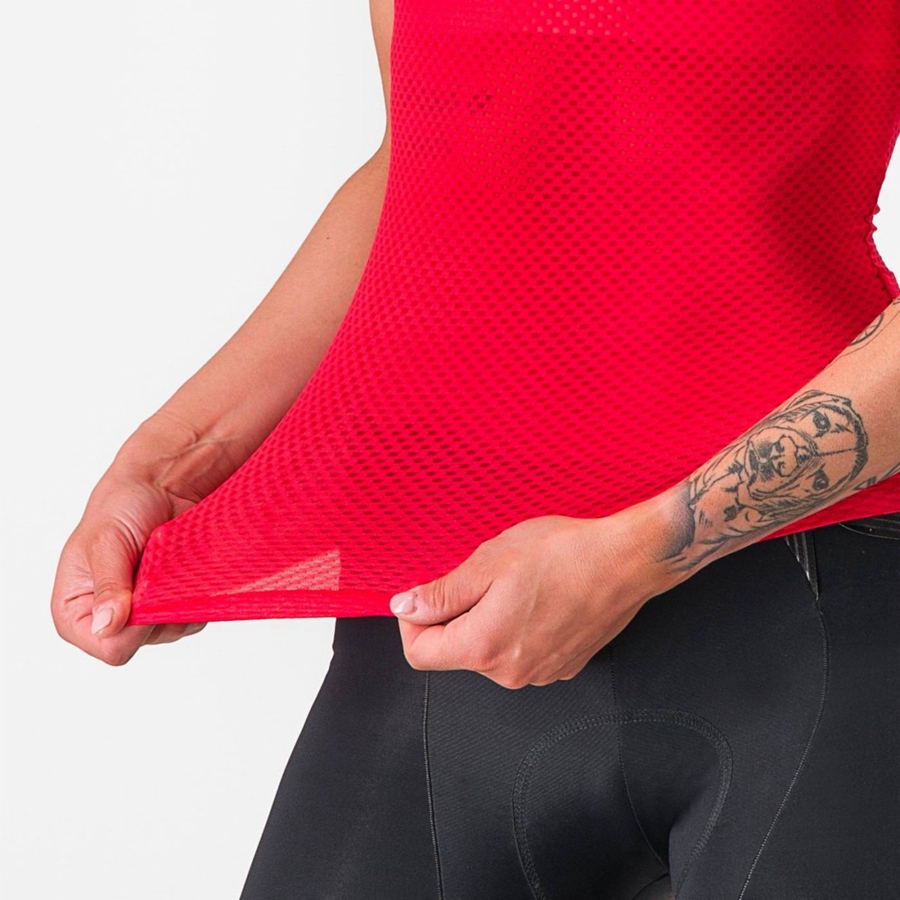 Castelli PRO MESH W SLEEVELESS Women Base Layer Red | ANRJ70824