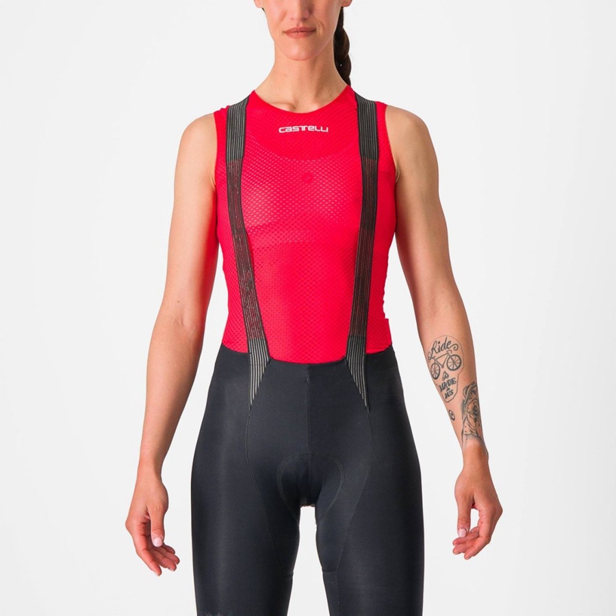 Castelli PRO MESH W SLEEVELESS Women Base Layer Red | ANRJ70824