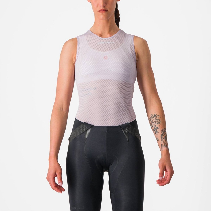 Castelli PRO MESH W SLEEVELESS Women Base Layer Purple White | SNGQ87695