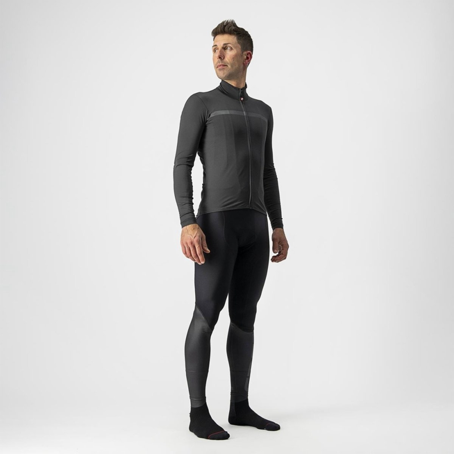 Castelli PRO THERMAL MID LS Men Jersey Dark Grey | SGIF70325