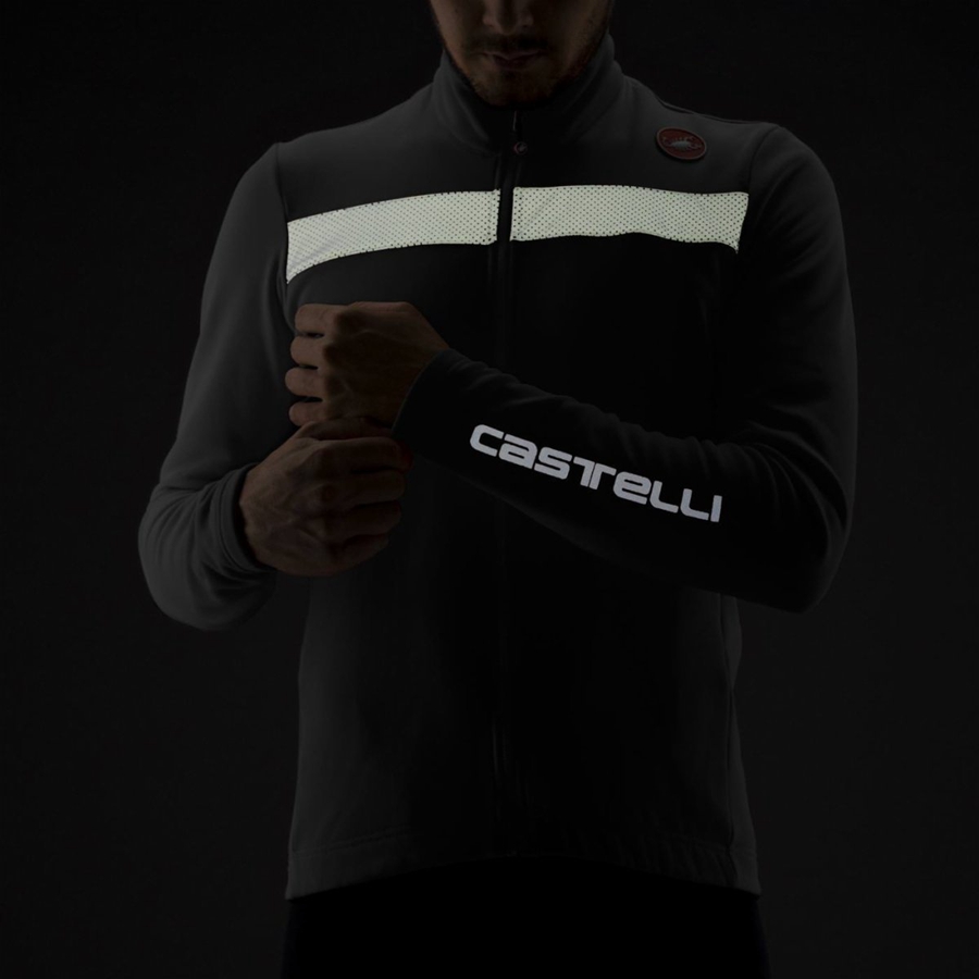 Castelli PURO 3 FZ Men Jersey Black / Silver | MLOT61409