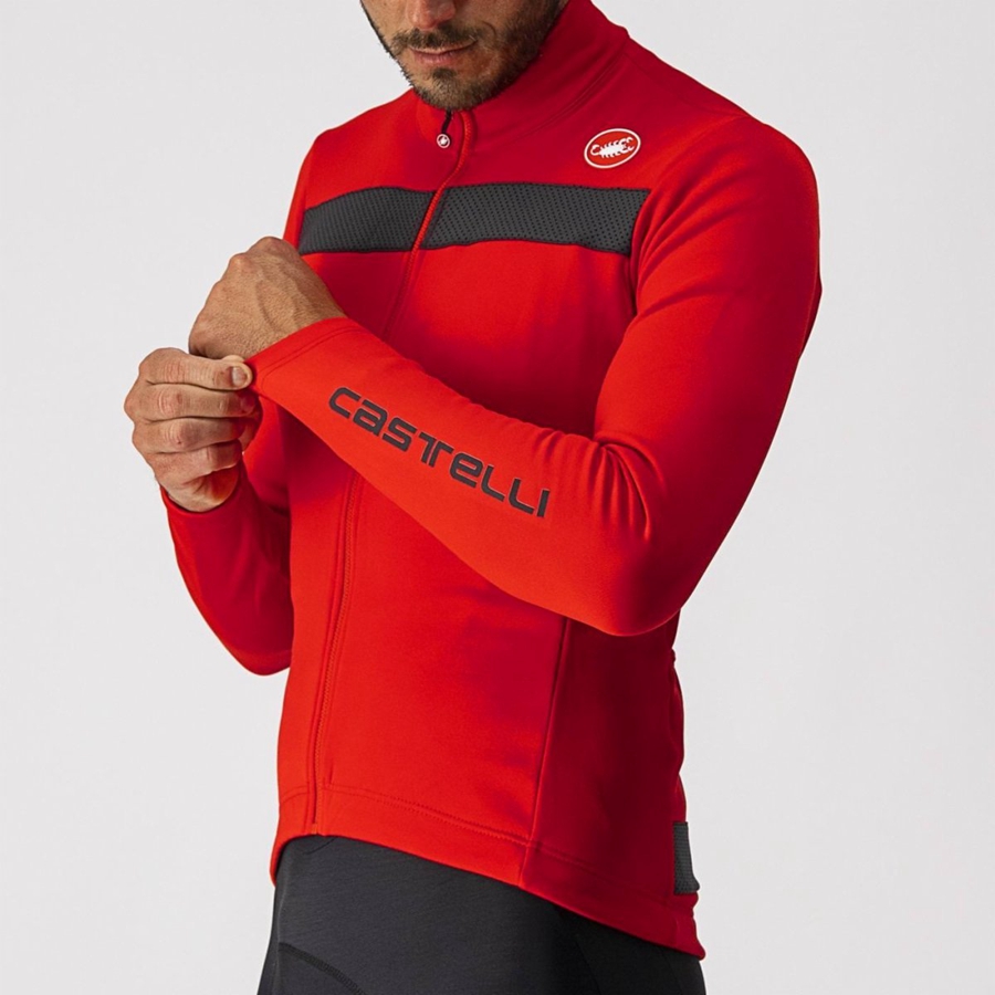 Castelli PURO 3 FZ Men Jersey Red / Black | NEAL13467