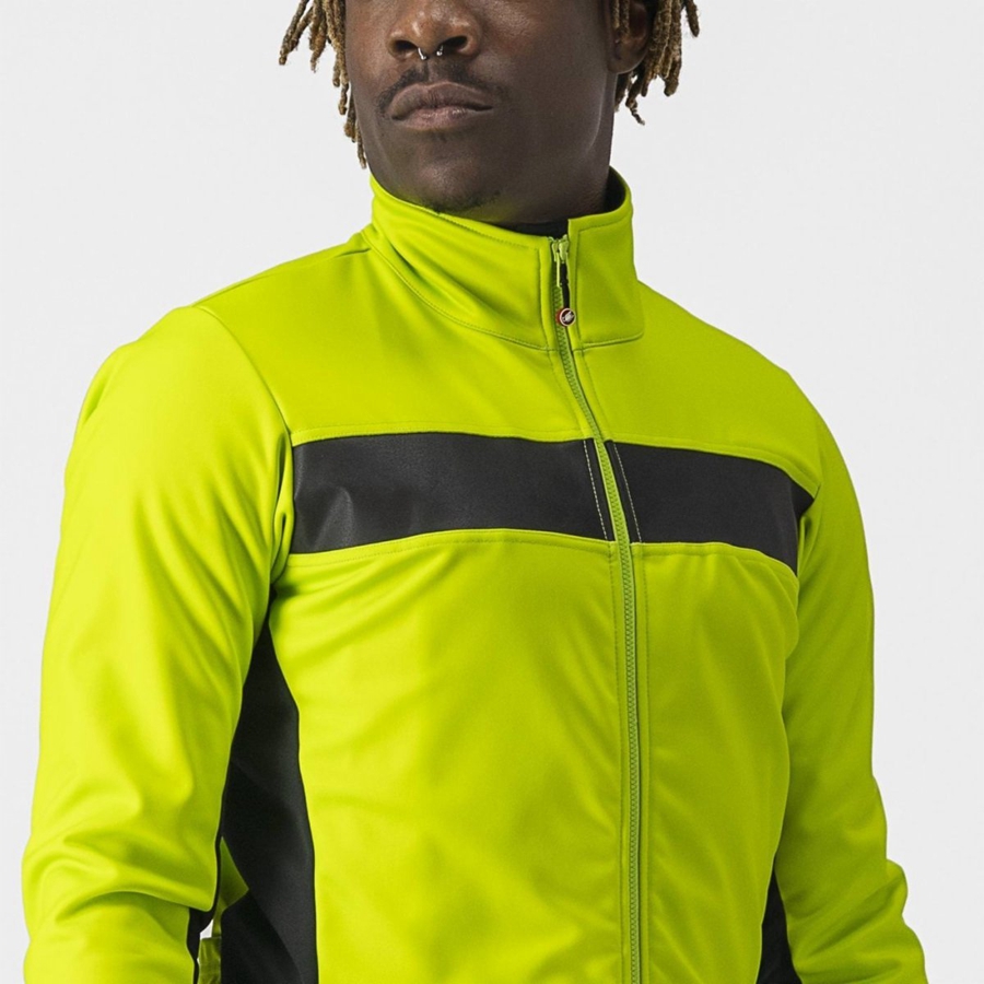 Castelli RADDOPPIA 3 Men Jackets Light Green / Black | SBHV27593