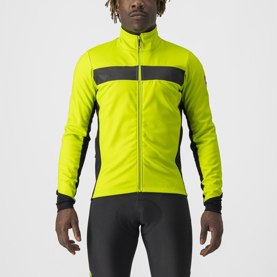 Castelli RADDOPPIA 3 Men Jackets Light Green / Black | SBHV27593