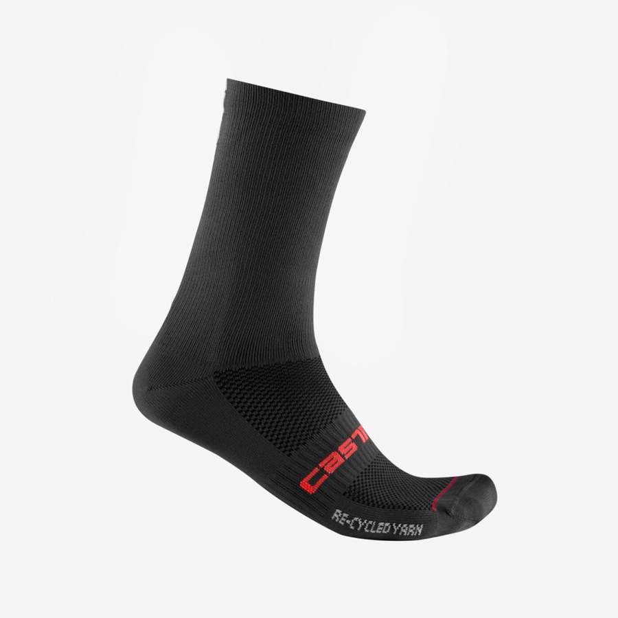 Castelli RE-CYCLE THERMAL 18 Men Socks Black | HVJL46872