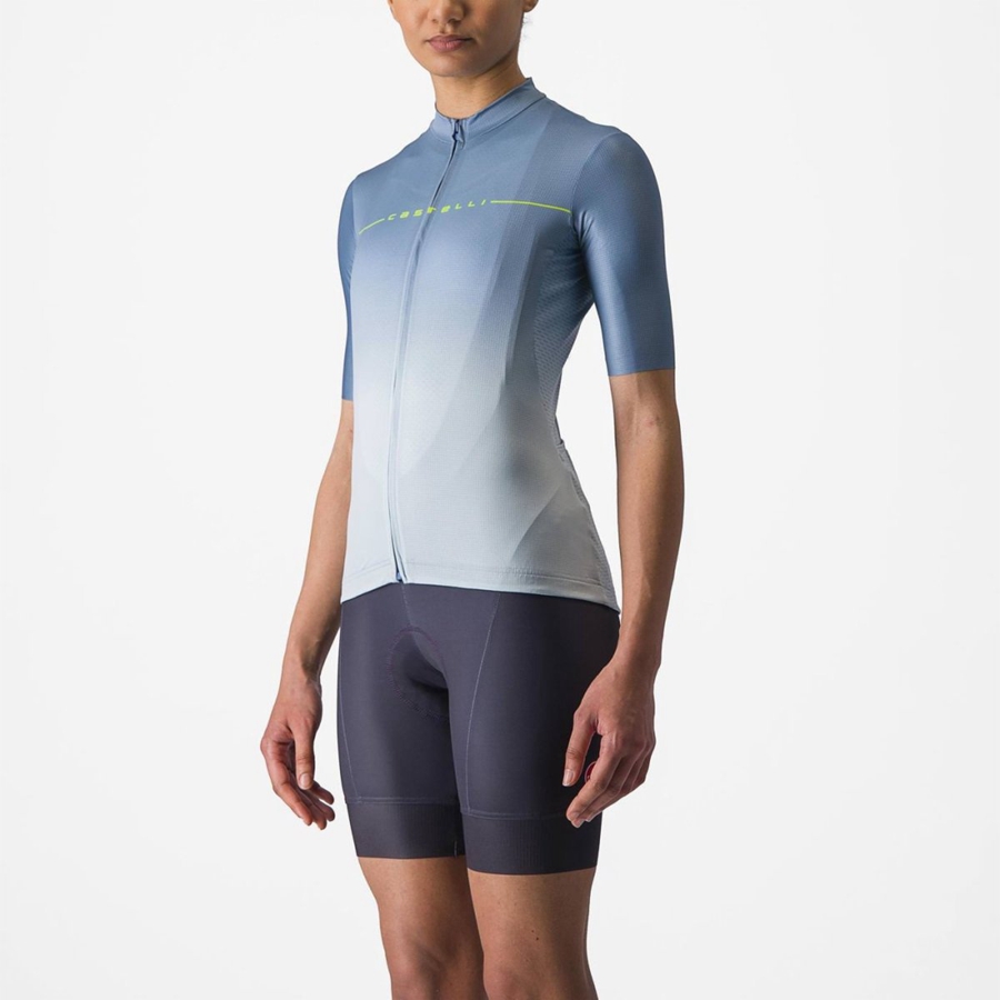 Castelli SALITA Women Jersey Grey Blue / Blue | JWUI29067