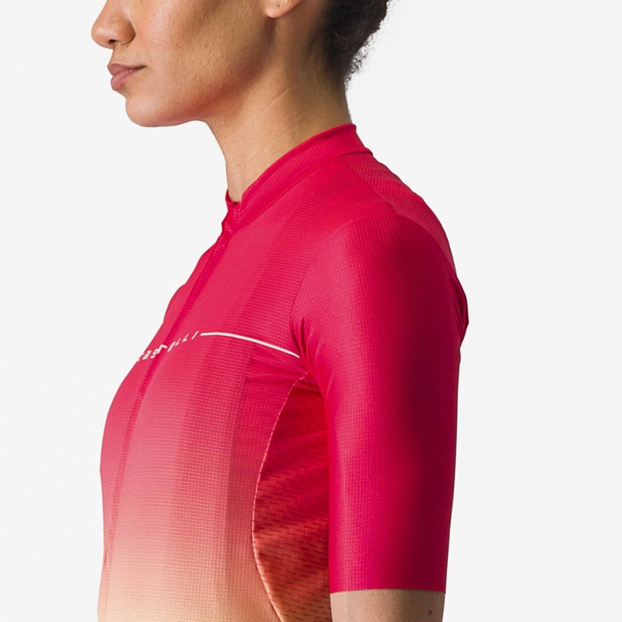 Castelli SALITA Women Jersey Orange / White | QHTC42837