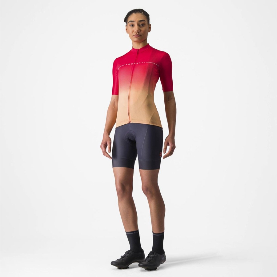 Castelli SALITA Women Jersey Orange / White | QHTC42837