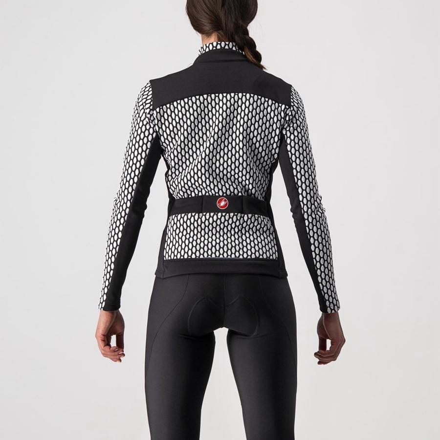 Castelli SFIDA 2 FZ Women Jersey Black / White | UXPW46293