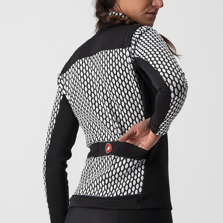 Castelli SFIDA 2 FZ Women Jersey Black / White | UXPW46293