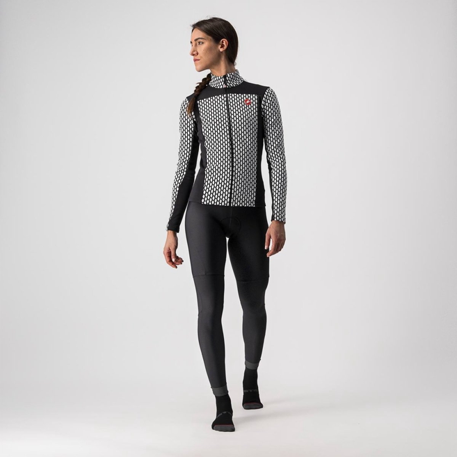 Castelli SFIDA 2 FZ Women Jersey Black / White | UXPW46293