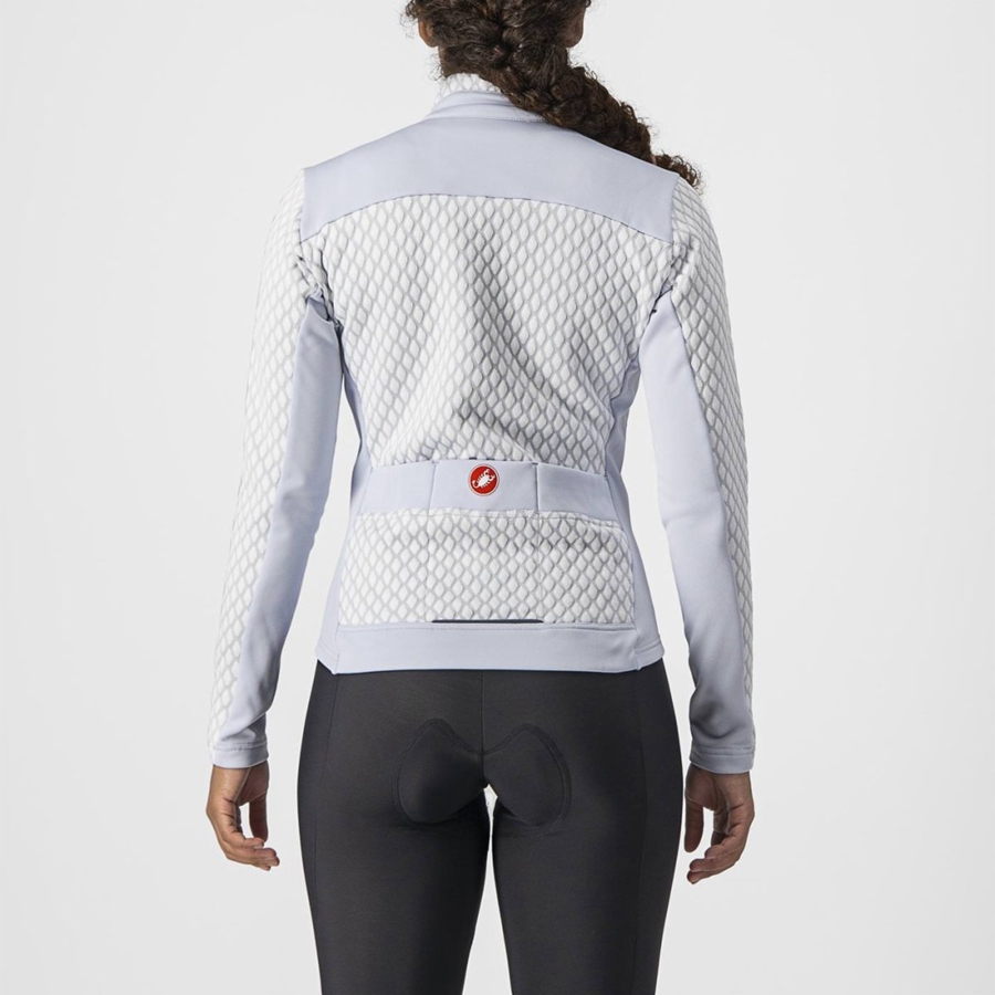 Castelli SFIDA 2 FZ Women Jersey Silver Grey / White | CYFL28796