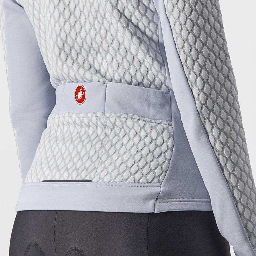 Castelli SFIDA 2 FZ Women Jersey Silver Grey / White | CYFL28796