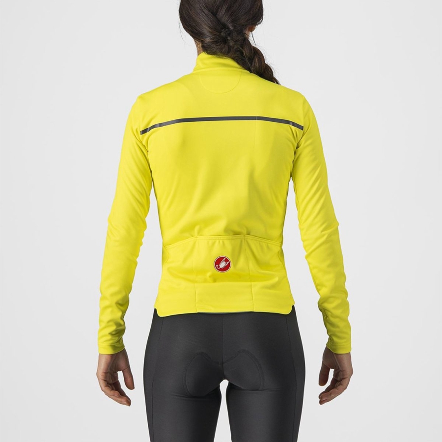 Castelli SINERGIA 2 FZ Women Jersey Yellow / Dark Grey | MYGU84367