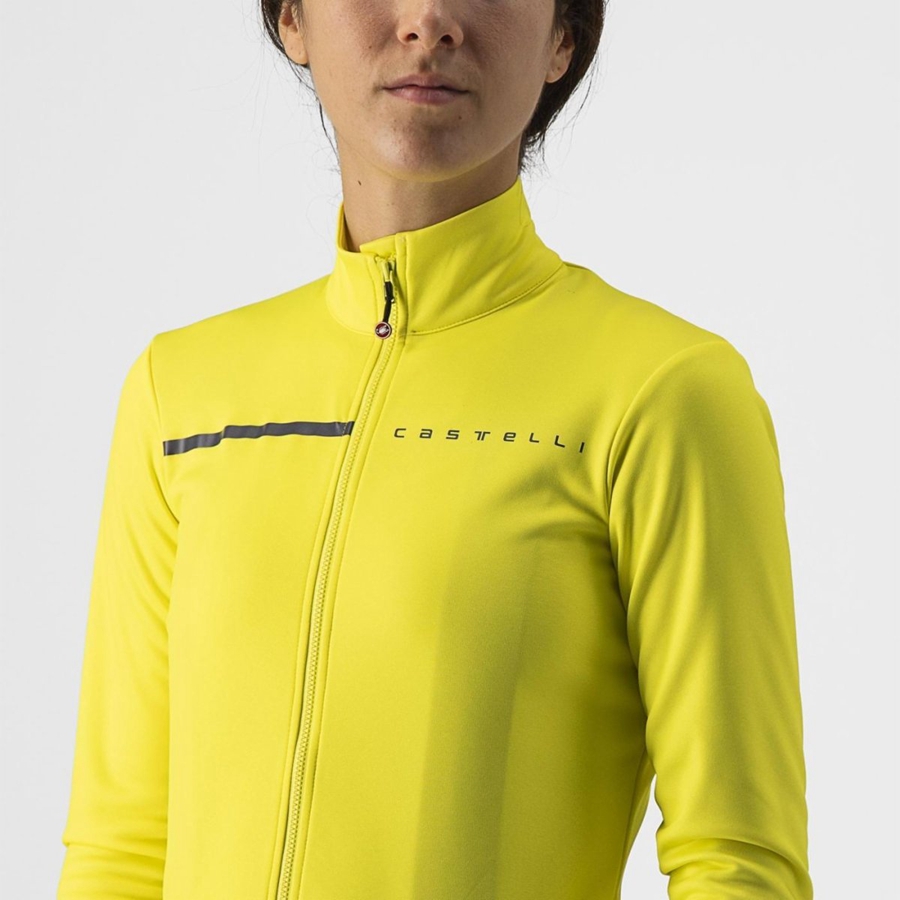 Castelli SINERGIA 2 FZ Women Jersey Yellow / Dark Grey | MYGU84367