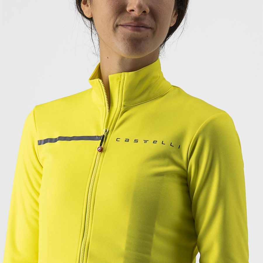 Castelli SINERGIA 2 FZ Women Jersey Yellow / Dark Grey | MYGU84367