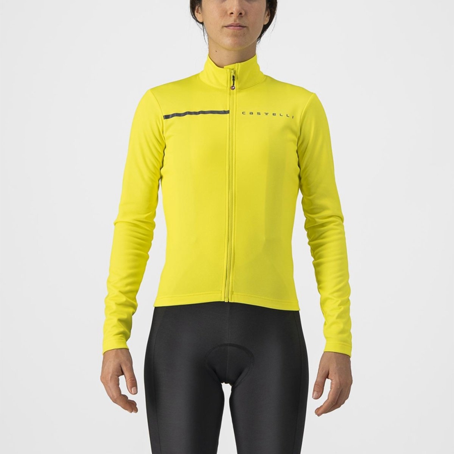 Castelli SINERGIA 2 FZ Women Jersey Yellow / Dark Grey | MYGU84367