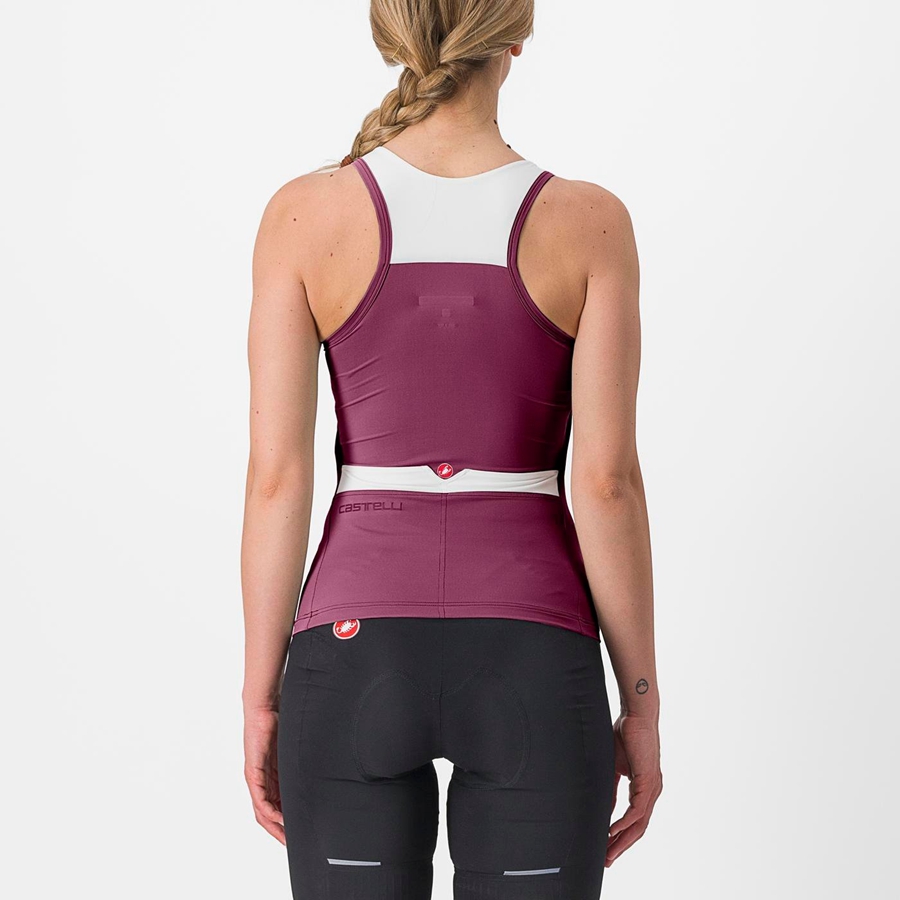 Castelli SOLARIS TOP Women Jersey Deep Purple / White | TRJU08351