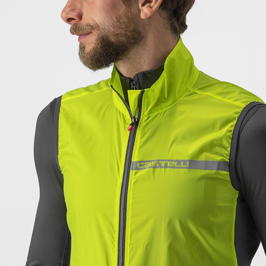 Castelli SQUADRA STRETCH Men Vest Light Green / Dark Grey | DKRM89627