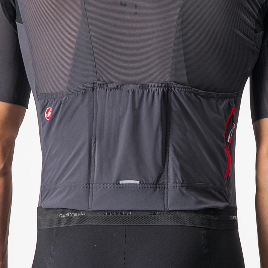 Castelli SUPERLEGGERA 3 Men Jersey Dark Grey | ZOKN60235