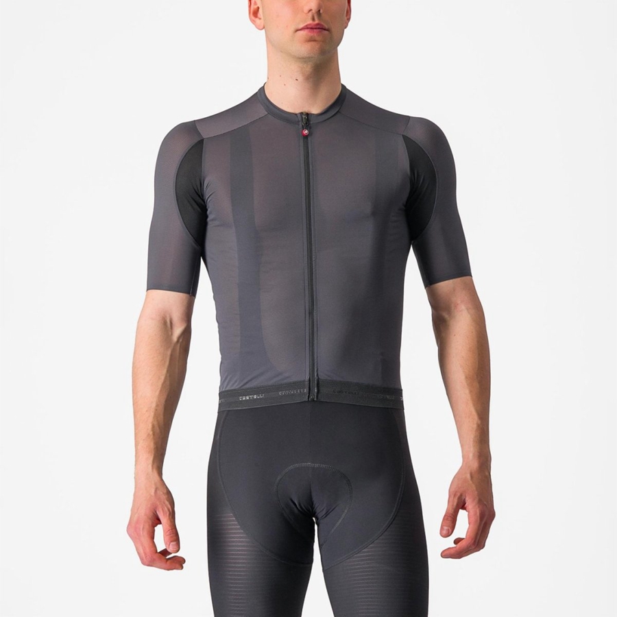 Castelli SUPERLEGGERA 3 Men Jersey Dark Grey | ZOKN60235