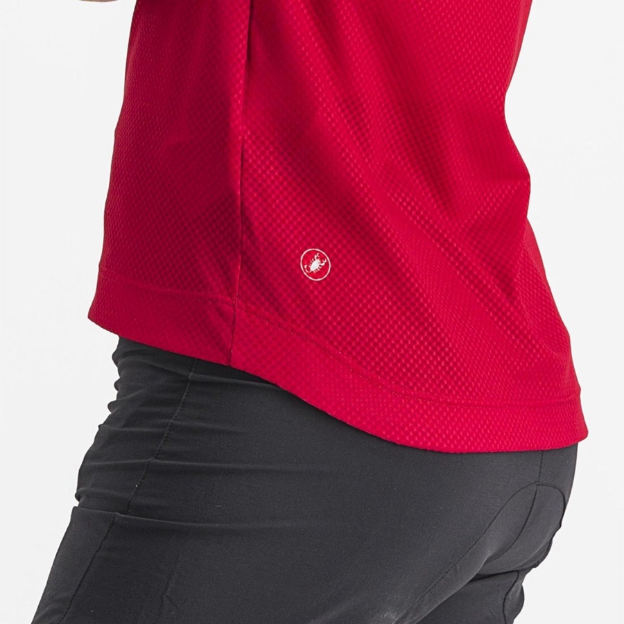 Castelli TRAIL TECH 2 W TEE Women Jersey Dark Red | JGFH03865