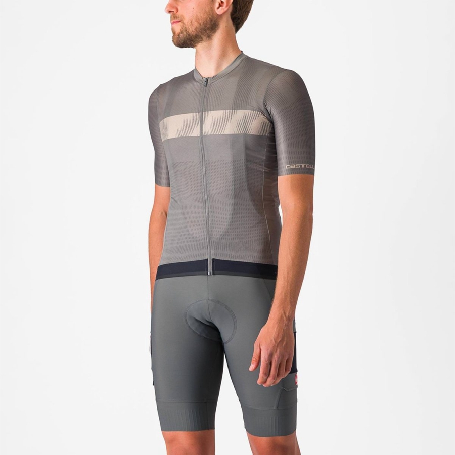 Castelli UNLIMITED ENDURANCE Men Jersey Grey | OSVK35186