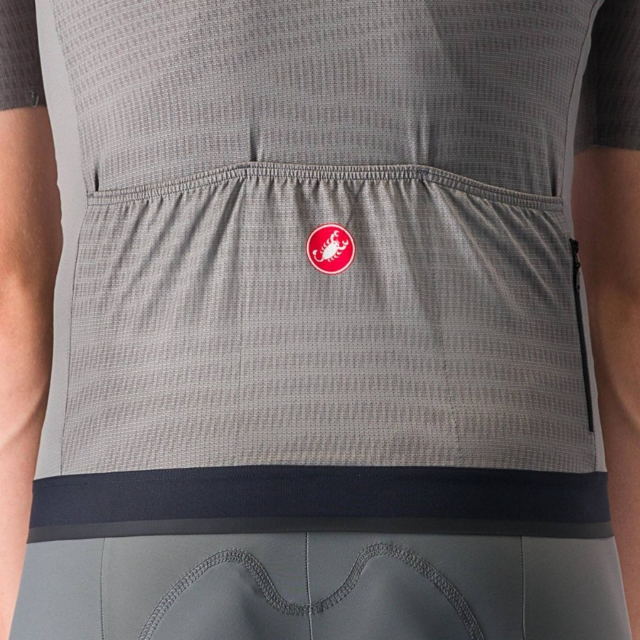 Castelli UNLIMITED ENDURANCE Men Jersey Grey | OSVK35186