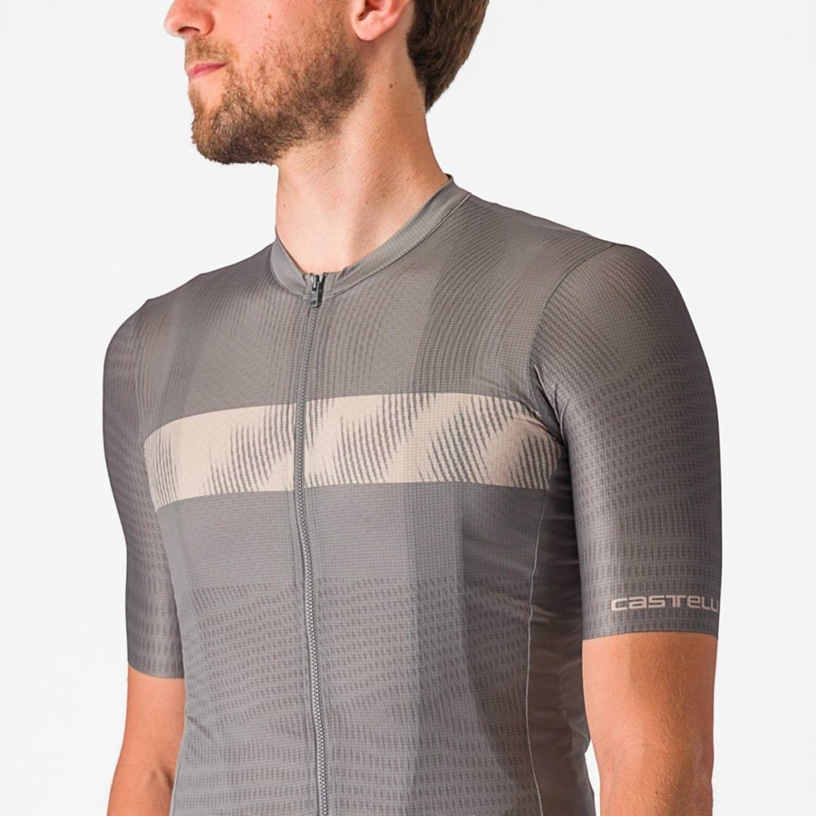 Castelli UNLIMITED ENDURANCE Men Jersey Grey | OSVK35186