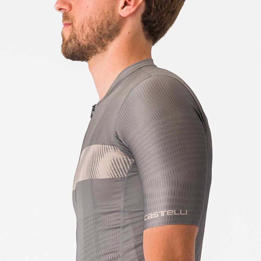 Castelli UNLIMITED ENDURANCE Men Jersey Grey | OSVK35186