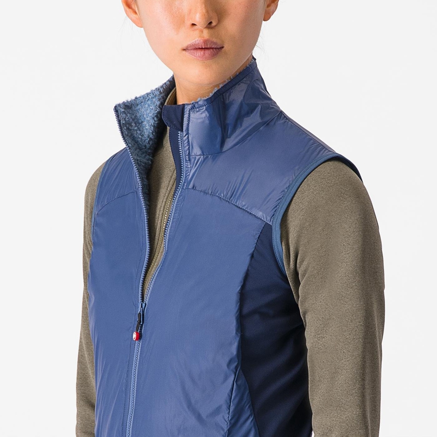 Castelli UNLIMITED W PUFFY Women Vest Blue / Blue | ZDBY95028