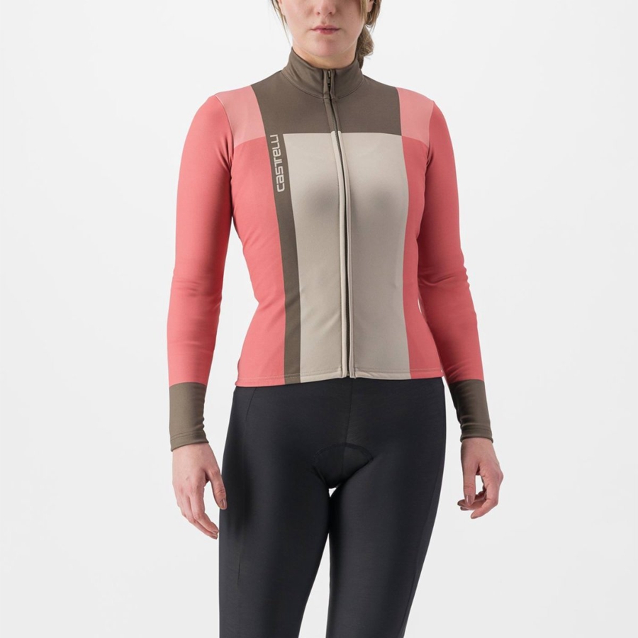 Castelli UNLIMITED W THERMAL Women Jersey Red | IBCY48691