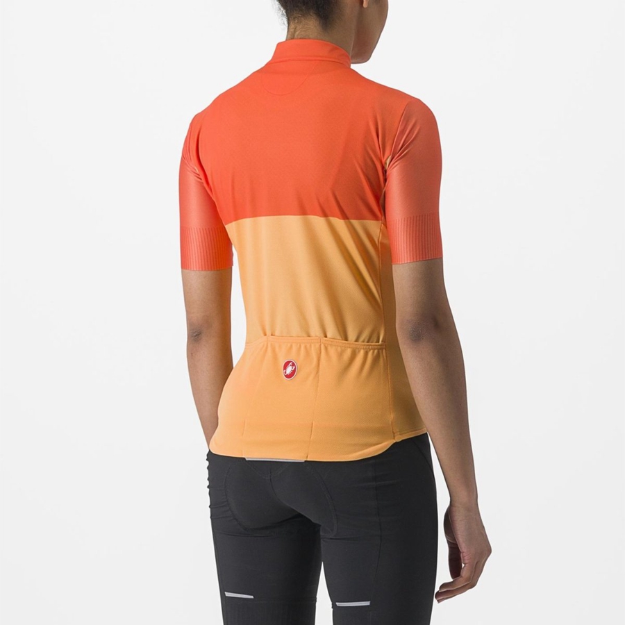 Castelli VELOCISSIMA Women Jersey Orange / Deep Red | IJSF78246