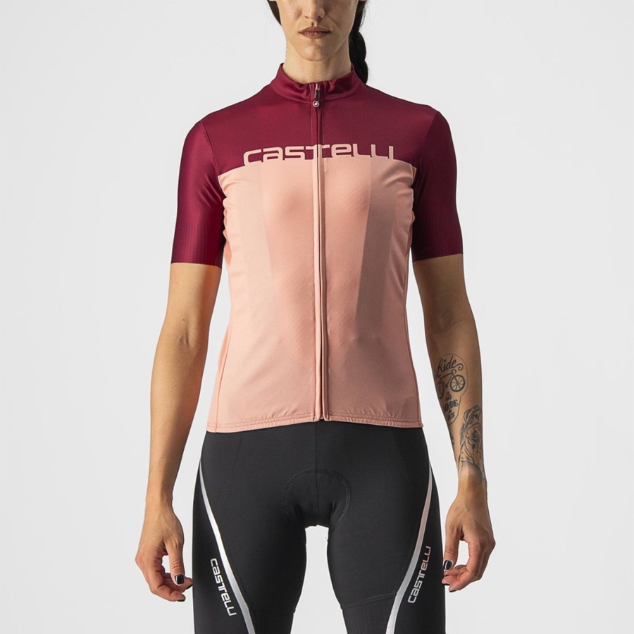 Castelli VELOCISSIMA Women Jersey Pink / Burgundy | CTZL18745