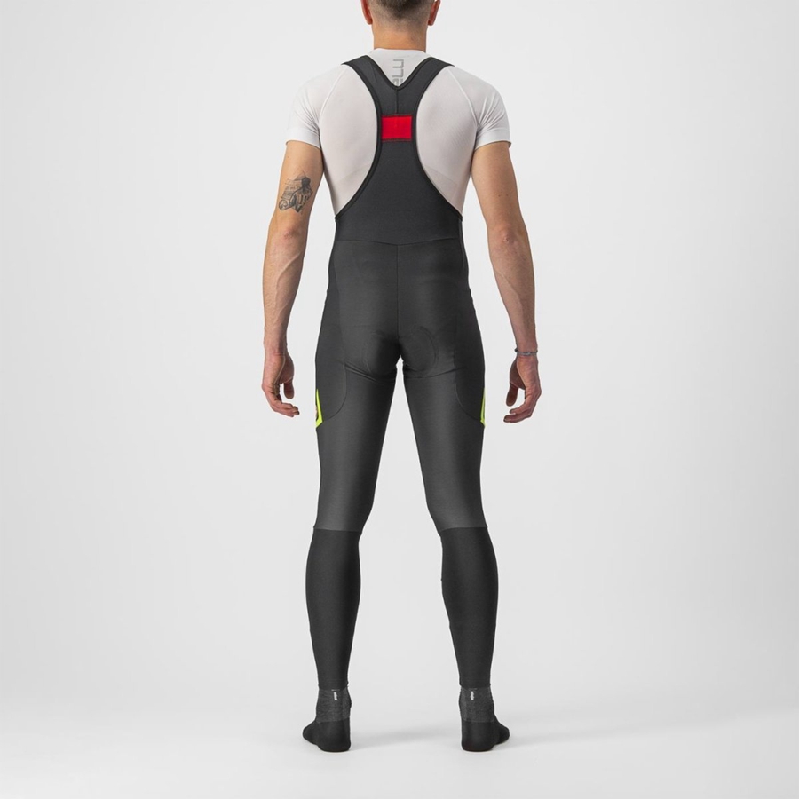 Castelli VELOCISSIMO 5 Men Bib Tights Black / Light Green | QSCM19750