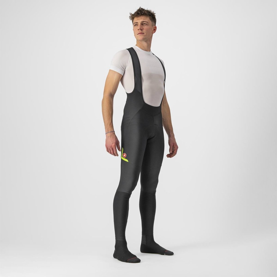 Castelli VELOCISSIMO 5 Men Bib Tights Black / Light Green | QSCM19750