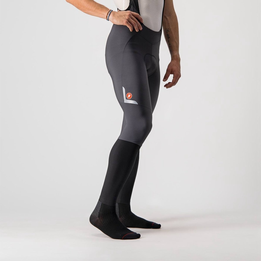 Castelli VELOCISSIMO 5 Men Bib Tights Dark Grey / Silver | TPZL17243